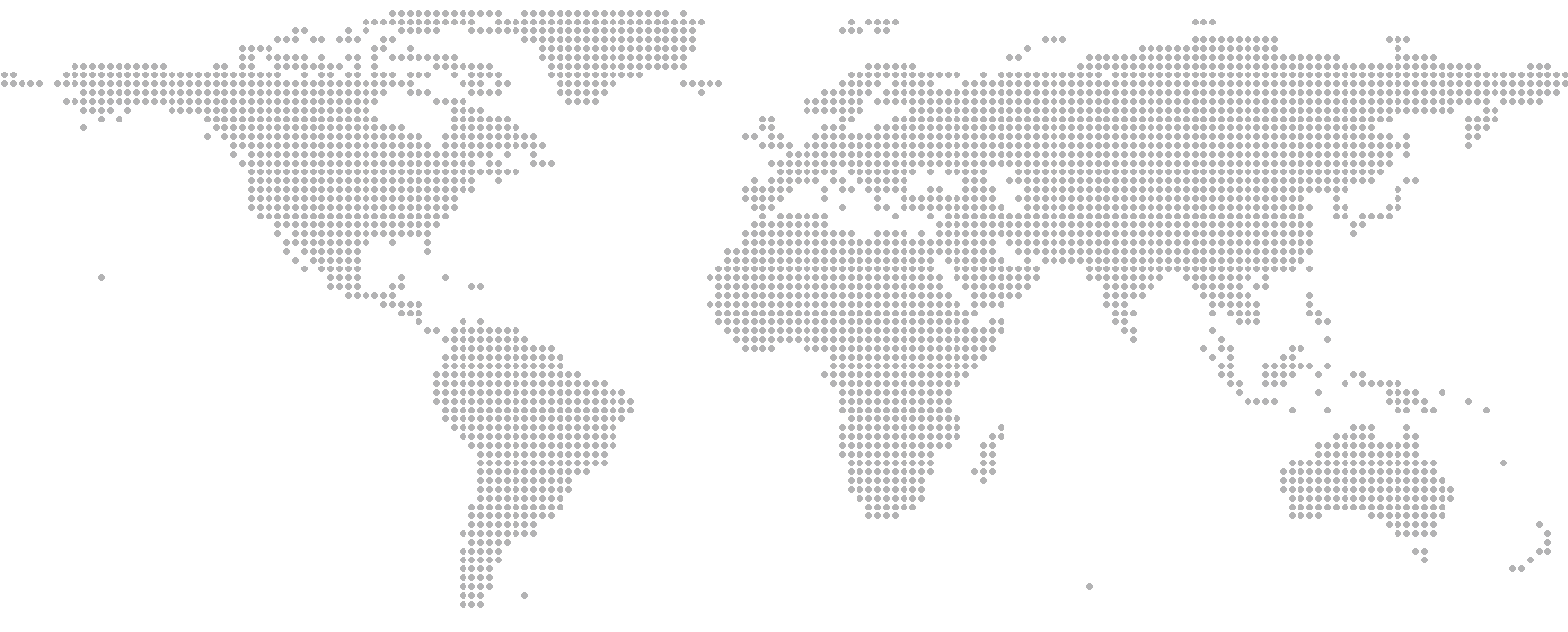 World map drawn as dots